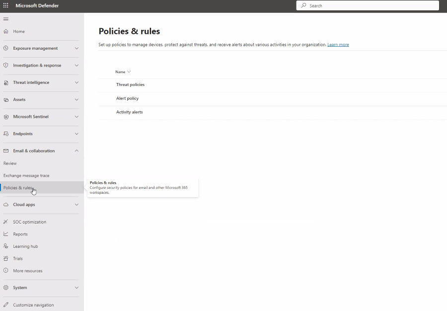 Threat Policies