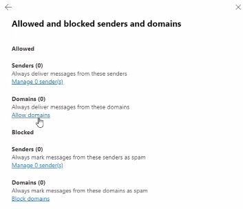 Allow domains