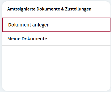 Dokument anlegen