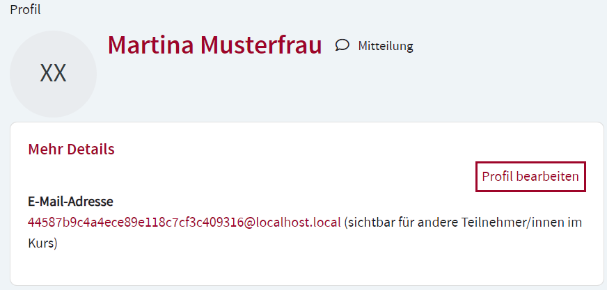 Profil bearbeiten