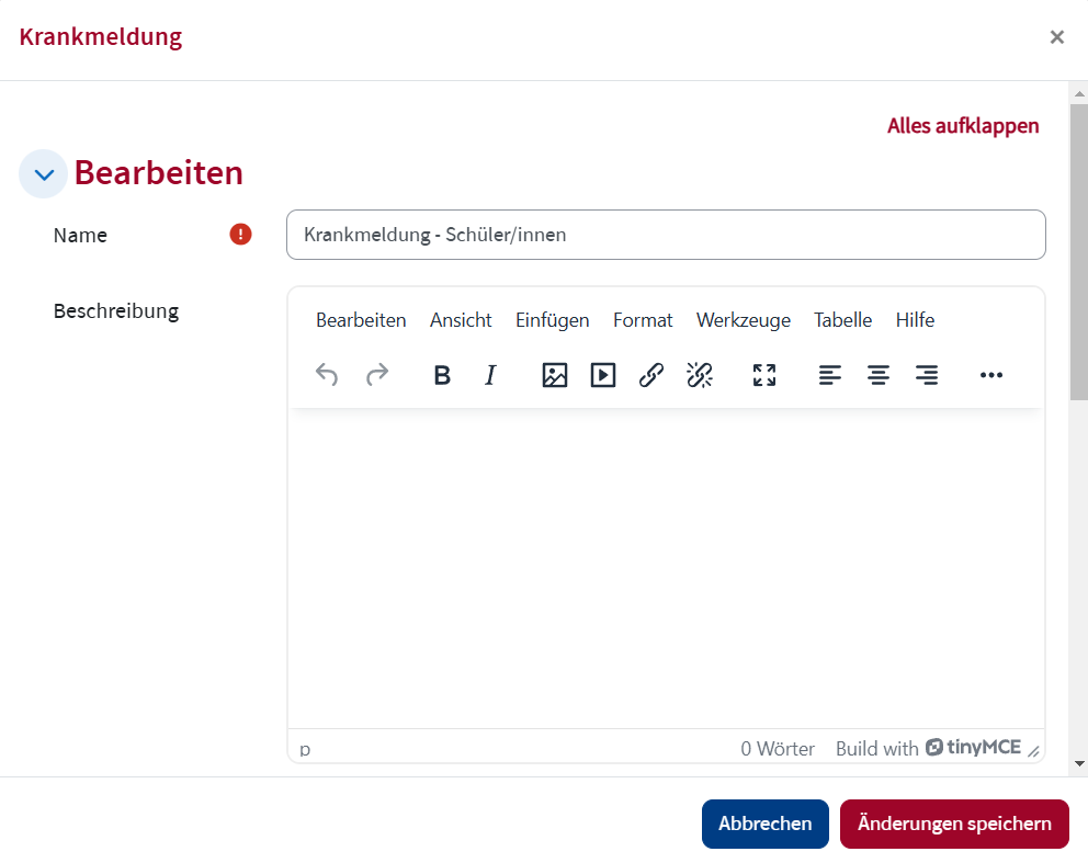 Formular bearbeiten
