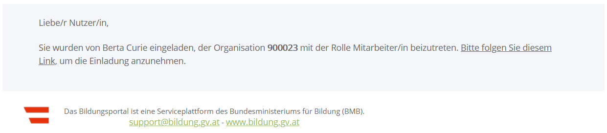 Einladungs E-Mail