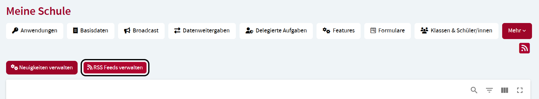 RSS Feeds verwalten