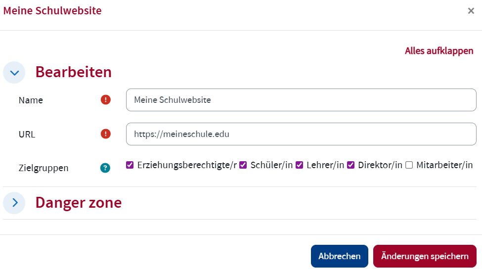 Link bearbeiten