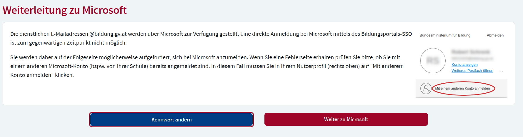 Kennwort ändern
