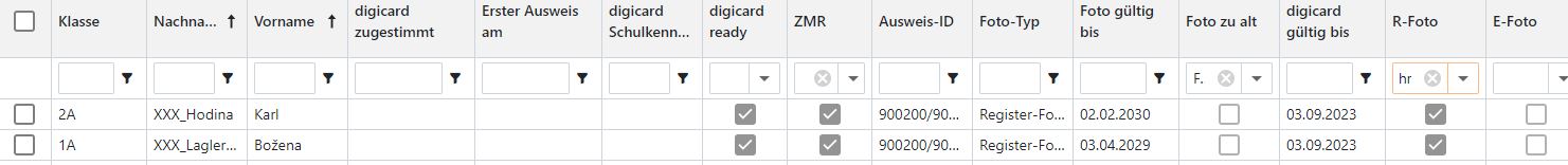 Example of a record with photo from official register
