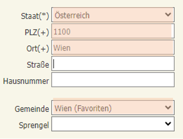 Adresse eingeben
