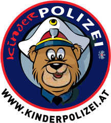 Logo Kinderpolizei Bär mit Polizeikappe